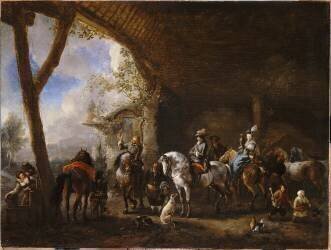 Le Départ pour la chasse au faucon (Philips Wouwerman) - Muzeo.com