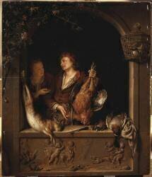 Le marchand de gibier (Willem van Mieris) - Muzeo.com