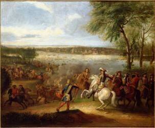 Le Passage du Rhin par Louis XIV devant Tolhuis le 12 juin 1672 (Adam Frans van der Meulen) - Muzeo.com