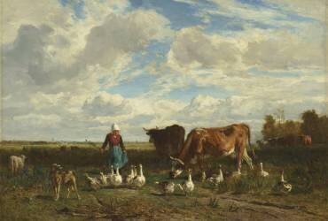 Le pâturage à la gardeuse d'oies (Constant Troyon) - Muzeo.com