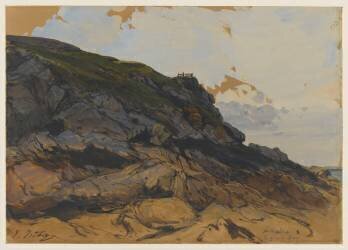 Le tombeau de Chateaubriand au Grand Bé de Saint Malo (Eugène Isabey) - Muzeo.com