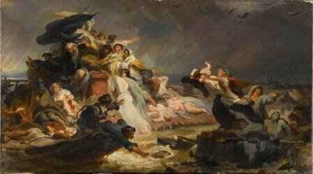 Les inondés de la Loire (Louis Félix Leullier) - Muzeo.com