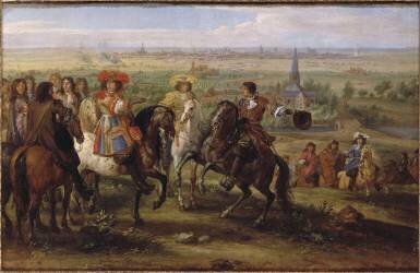 Louis XIV au siège de Lille en août 1667 : le roi donnant ses ordres en vue du prieuré de Fives (Adam Frans van der Meulen) - Muzeo.com