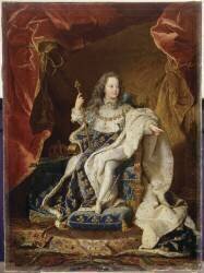Louis XV, roi de France (1710-1774) représenté assis en grand manteau royal à l'âge de cinq ans (Hyacinthe Rigaud) - Muzeo.com