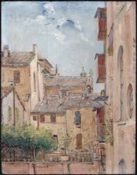 Maisons et terrasses garnies de verdure (Maurice Ramart) - Muzeo.com