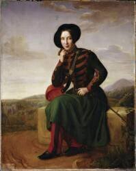 Mme Bru, cantinière au 7e hussards, 1837 (anonyme) - Muzeo.com