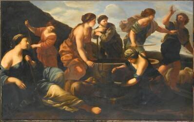 Moïse et les filles de Jéthro (Giovanni Francesco Romanelli) - Muzeo.com