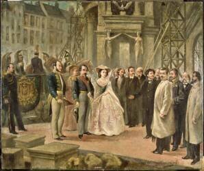 Napoléon III et l'Impératrice visitent les travaux de l'Opéra (Edmond Gilis) - Muzeo.com