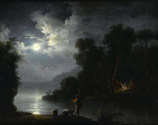 Paysage nocturne avec pêcheurs (anonyme) - Muzeo.com