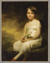 Petite fille tenant des fleurs dit aussi Innocence : portrait de Nancy Graham (Henry Raeburn) - Muzeo.com