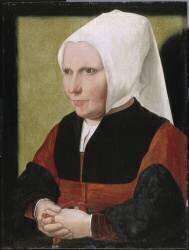 Portrait de femme tenant un chapelet (Dirck Jacobsz) - Muzeo.com