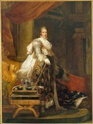 Portrait officiel de Charles X, roi de France (1757-1836) en grand costume de Sacre (François Gérard) - Muzeo.com