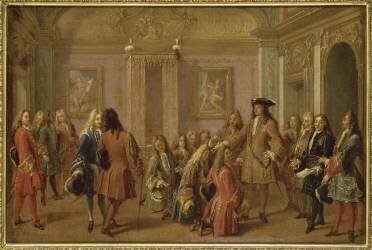 Première promotion des chevaliers de l'ordre de Saint-Louis par Louis XIV à Versailles le 8 mai 1693 (François Marot) - Muzeo.com
