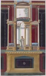 Restitution d'un décor du portique du Macellum à Pompéi (Gabriel-Auguste Ancelet) - Muzeo.com