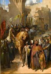 Saint-Jean d'Acre remise à Philippe-Auguste et à Richard Coeur-de-Lion, le 13 juillet 1191 (détail) (Merry-Joseph Blondel) - Muzeo.com