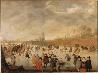 Scène de patinage à Kampen (Barent Avercamp) - Muzeo.com