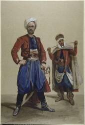 Sous-officier français et soldat indigène de spahis, 1860 (Charles-Edouard...) - Muzeo.com