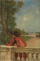 Un cardinal accoudé à une balustrade (Ferdinand Heilbuth) - Muzeo.com