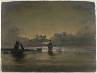 Vue de Kronbourg à Öresund (Peder Balke) - Muzeo.com