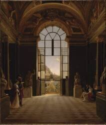 Vue de la salle de la Paix, au Louvre, vers 1820 (Etienne Bouhot) - Muzeo.com