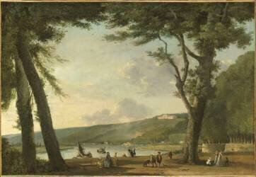 Vue des côteaux de Bellevue prise du parc de Saint-Cloud (Louis Gabriel Moreau l'Aîné) - Muzeo.com