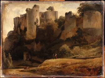 Vue du château de Falaise (Louis-Auguste Lapito) - Muzeo.com