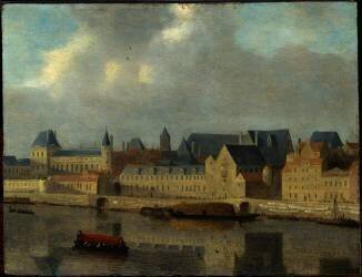 Vue du vieux Louvre depuis la Seine (Abraham de Verwer) - Muzeo.com
