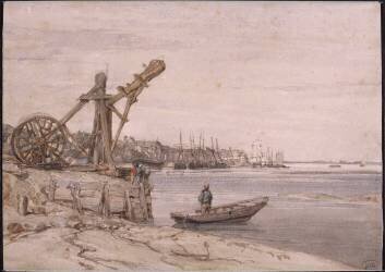 Vue d'un port (anonyme) - Muzeo.com
