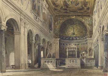 Vue intérieure de l'église Saint-Clément (Rome) (Charles Garnier) - Muzeo.com