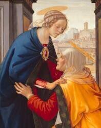 Détail de La Visitation entre Marie-Jacobie et Marie-Salomé (Domenico Ghirlandaio) - Muzeo.com