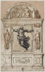 Dieu le Père, deux Vertus, deux Pères de L'église (Le Tintoret) - Muzeo.com