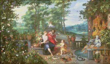 Flore et nymphes dans un jardin (Jan Brueghel l'Ancien) - Muzeo.com