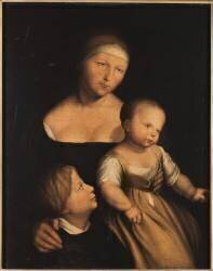 La femme et les deux enfants de l'artiste (Hans Holbein le Jeune) - Muzeo.com