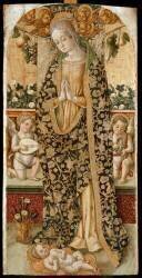 La Vierge adorant l'Enfant entre deux angelots musiciens (Vittore Crivelli) - Muzeo.com