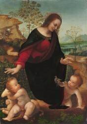 La Vierge à l'Enfant avec l'enfant Saint Jean Baptiste (Léonard de Vinci) - Muzeo.com