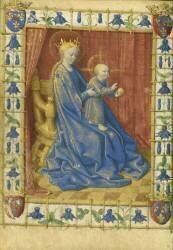 La Vierge et l'Enfant intronisés d'après les Heures de Simon de Varie (Jean Fouquet) - Muzeo.com