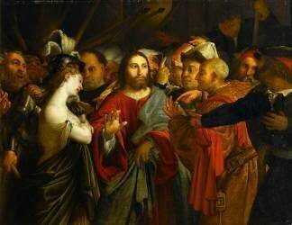Le Christ et la femme adultère (Lorenzo Lotto) - Muzeo.com