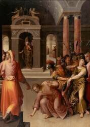 Le Christ et la femme adultère (Antoine Caron) - Muzeo.com