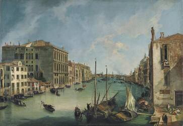 Le Grand Canal, Vue depuis San Vio, Venise (Canaletto) - Muzeo.com