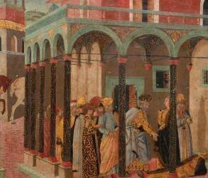 Panneau de cassone : histoire non identifiée (Lo Scheggia) - Muzeo.com