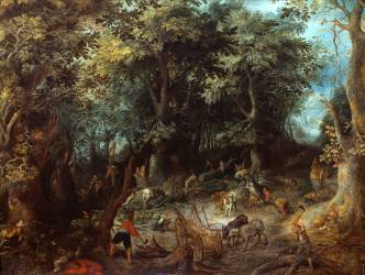 Paysage dans la forêt (Jan Brueghel l'Ancien) - Muzeo.com