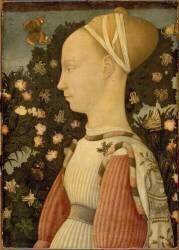Portrait de Ginevra d'Este dit aussi Portrait de Marguerite de Gonzague (Pisanello) - Muzeo.com