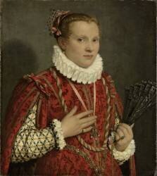 Portrait d'une jeune femme (Giovanni Battista Moroni) - Muzeo.com