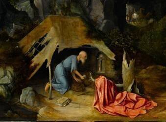 Saint Jérôme dans le désert (détail) (Joachim Patinir) - Muzeo.com