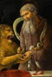 Saint Jérôme et le lion (Liberale da Verona) - Muzeo.com