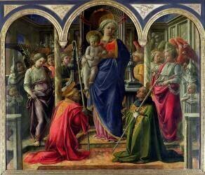 Le retable de Barbador i: Vierge à l'enfant entourée d'anges avec Saint-Augustin (Filippo Lippi) - Muzeo.com