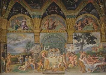 The noble banquet celebrating the marriage of Cupid and Psyche from the Sala di Amore e Psiche (Giulio Romano) - Muzeo.com