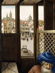 Triptyque de l'Annonciation (panneau droite) (détail) (Robert Campin) - Muzeo.com