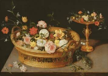 Un panier de fleurs avec une tazza en vermeil (Jan Brueghel l'Ancien) - Muzeo.com