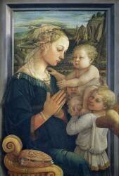 Vierge à l'enfant avec 2 anges (Filippo Lippi) - Muzeo.com